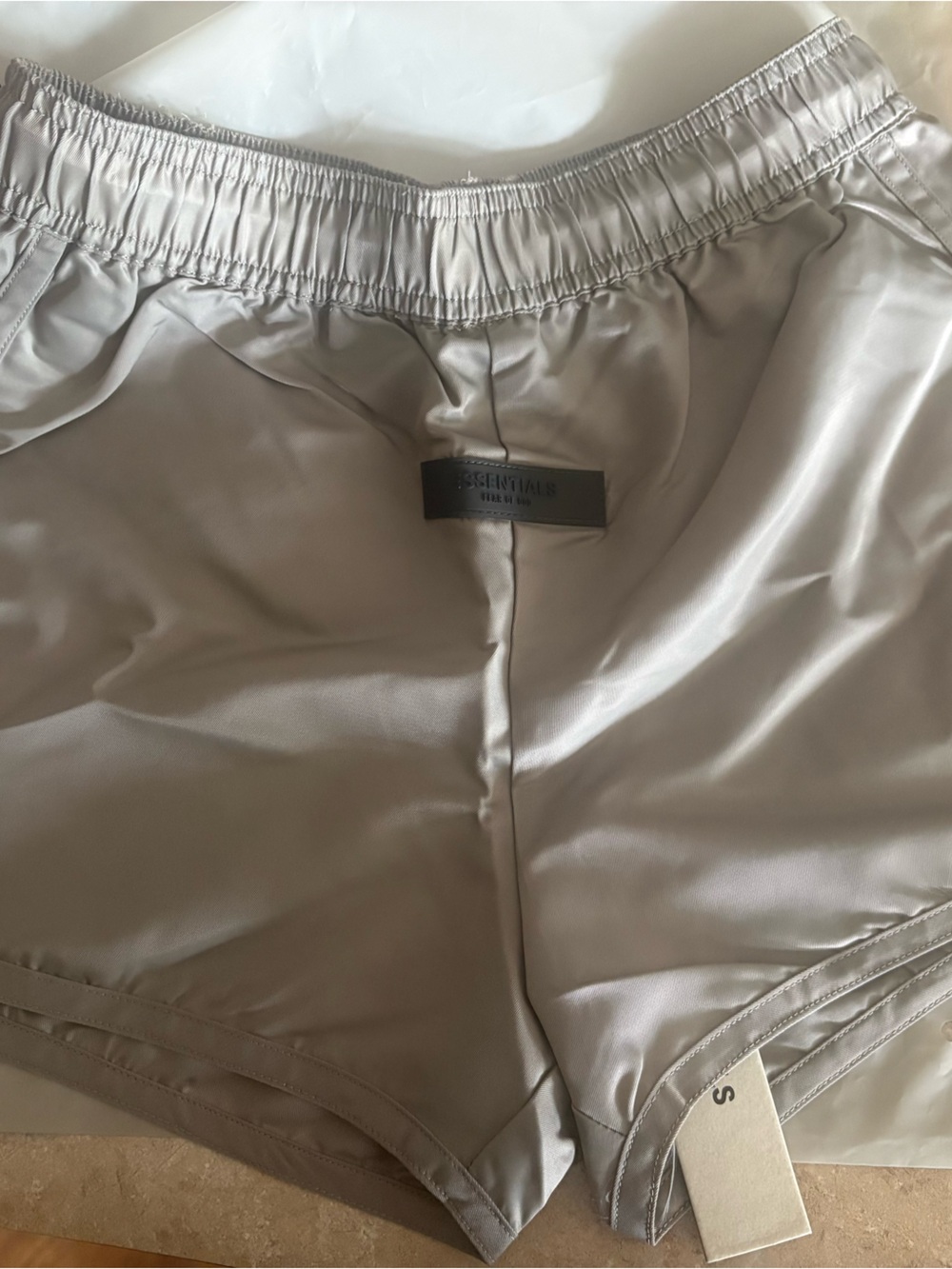 Essentials Women’s Satin-Like Elastic Waist Pants — Taupe